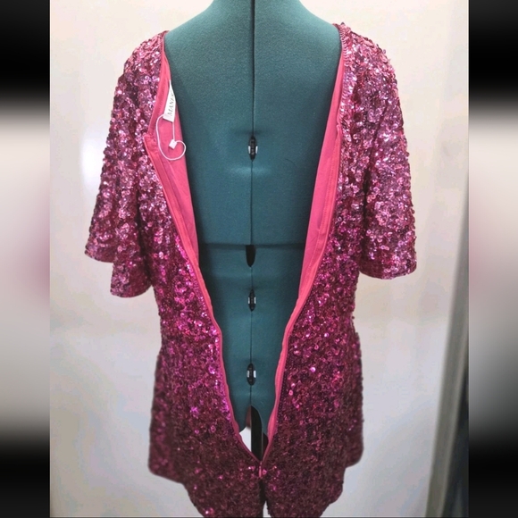 MANER Women’s Sequin Romper Sparkly Short Jumpsuit XL - Picture 10 of 11